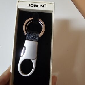 JOBON Silver and Black Keychain